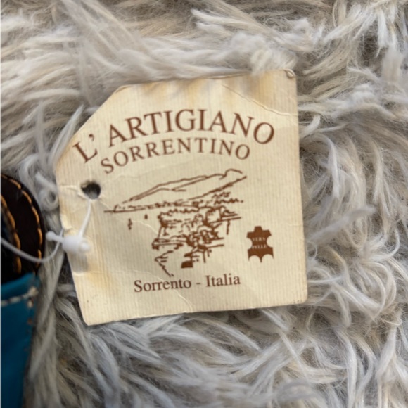 NWT Italian Leather Blue Crossbody Bag - Picture 5 of 10